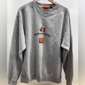 Jeep Gray and Orange Men's Oversized Heavyweight Sweatshirt